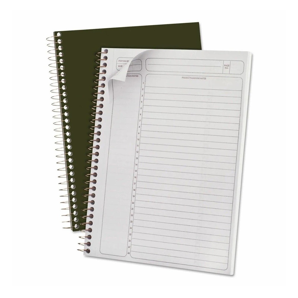 Ampad Gold Fibre Wirebound Writing Pad w/Cover 9 1/4 x 7 1/4 White Green Cover